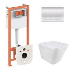 купити недорого Комплект Qtap Tern: подвесной унитаз + инсталляция Nest (хром) SD00051284