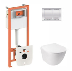 купити недорого Комплект инсталляции Qtap Nest 4 в 1 для подвесного унитаза Jay + унитаз (SD00051258)