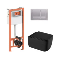 купити недорого Готове рішення Qtap для ванної Gemini Ultra Quiet 530х365х373 + інсталяція Nest 4 в 1 (квадратна клавіша Satin) SD00052296