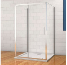 купити недорого Душевая кабина пристенная DUSEL A-517 140х90х195 раздвижная, профиль хром, стекло прозрачное