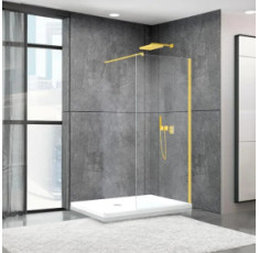 купити недорого Душевая перегородка Aquanil FIT 100x195 8мм прозоре скло, профіль золото (FIT100х195GOLD)
