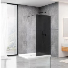 купити недорого Душевая перегородка Aquanil FIT 100x195 см тонированное стекло 8мм, черный профиль (FIT100х195SmokeBlack)