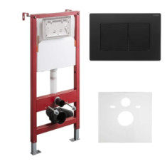 купити недорого Комплект инсталляции для унитаза Koer KT-0502-05 с черной матовой панелью смыва (KR5173)