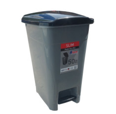 Корзина для сміття з педаллю Afacan Plastik SLIM сірий пластик, 50 л SPK-50 101