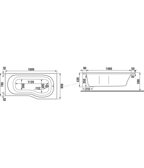 Ванна Jika Tigo 160x80см (2.2221.0.000.000.1)
