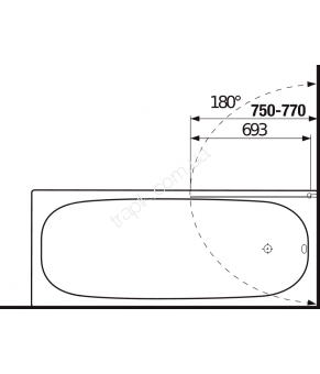 Шторка Jika Cubito 75x140см прозрачная (2.5742.5.002.668.1)