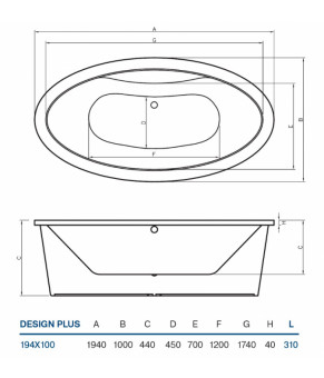Ванна Koller Pool Desing Plus 194x100 (98887)