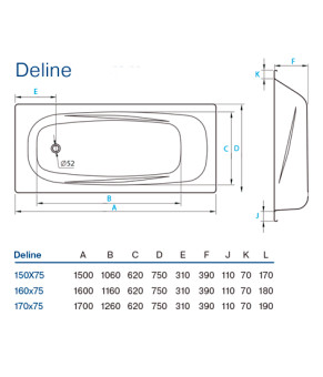 Ванна Koller Pool Deline 160x75 (B65US200E)