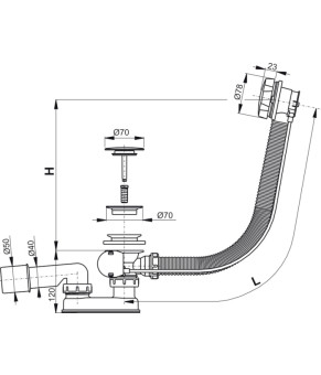 Сифон для ванны Koller Pool A55KM-80