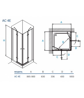 Душевая кабина Koller Pool AC4E Chrome Clear (58862)