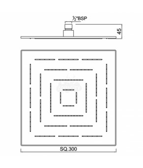 Верхний душ Maze квадратный, хром Jaquar (OHS-CHR-1639)