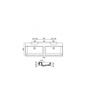 Умывальник Catalano Premium 150 115VP00 (1500х500)