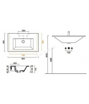 Умывальник Catalano Star 180ST00 (800х480)