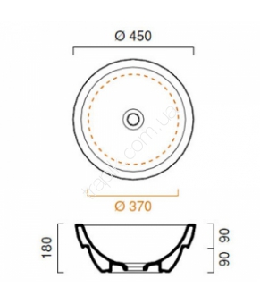 Умывальник Catalano Sfera 145AC00 (145ASF00) (450х450)