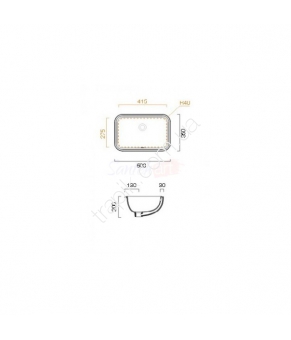 Умывальник Catalano Sottopiano 1S50CN00 (500х350)