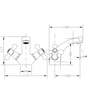 Cмеситель для раковины GENEBRE New Regent (68505 09 45 66)