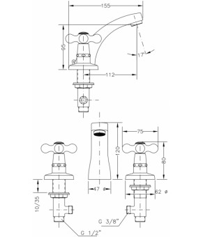 Змішувач для раковини GENEBRE New Regent (68510 09 45 66)