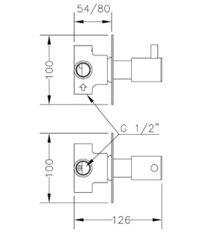 Cмеситель Genebre Tau-switch3 (65114 30 45 66)