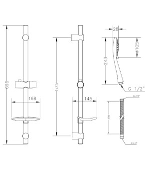 Душевой гарнитур GENEBRE Oslo OS17TA