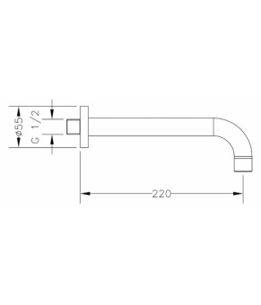 Излив для ванны GENEBRE Tau R22 (6891245)