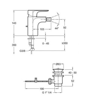 Смеситель Jacob Delafon Aleo E72279-CP