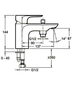 Смеситель Jacob Delafon Aleo E72284-CP
