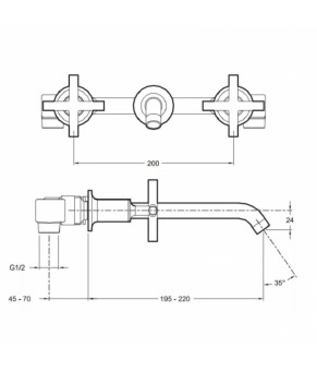 Смеситель Jacob Delafon Purist E144153-CP