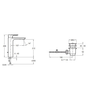 Смеситель Jacob Delafon Aleo E72298-CP