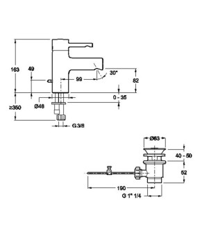 Смеситель Jacob Delafon Cuff E37041-CP