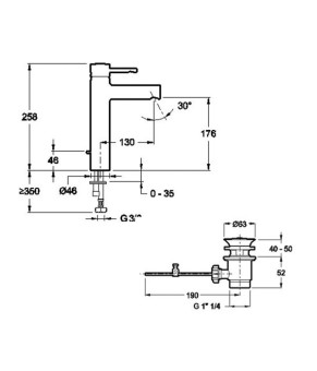 Смеситель Jacob Delafon Cuff E37303-CP