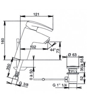 Смеситель Jacob Delafon Panache E72240-CP