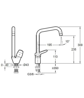 Смеситель Jacob Delafon Brive E75770-CP