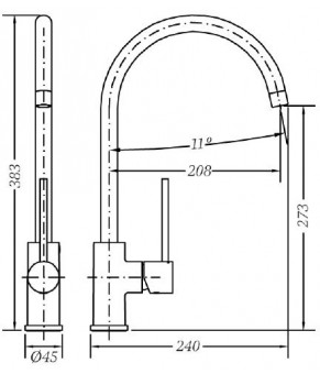 Змішувач для кухні GENEBRE Tau-401 (FRT65401)