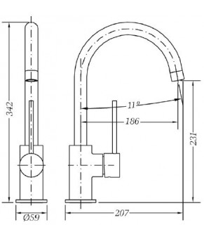Змішувач для кухні GENEBRE Tau-402 (FRT65402)