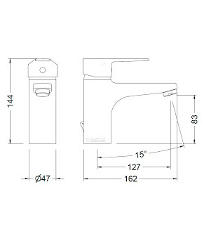 Смеситель для раковины GENEBRE K8 (60134 28 45 66)
