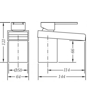 Смеситель для раковины GENEBRE Kenjo  (63137 26 45 66)