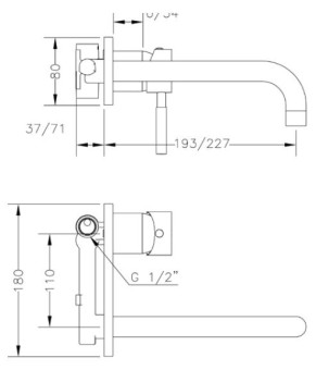 Смеситель для раковины GENEBRE Tau-22 (65132 18 45 66)