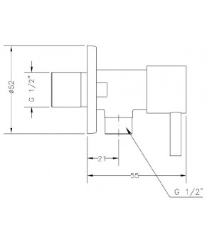 Угловой вентиль GENEBRE Tau Angle38 (3104 04)