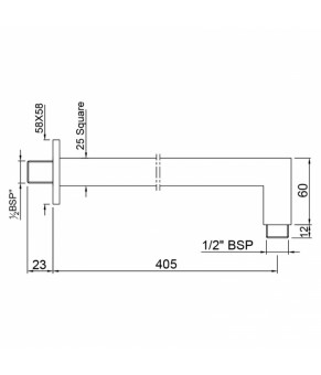 Кронштейн для верхнего душа Jaquar SHA-CHR-455L400