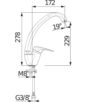 Смеситель Jika Deep (H3511U10042601)