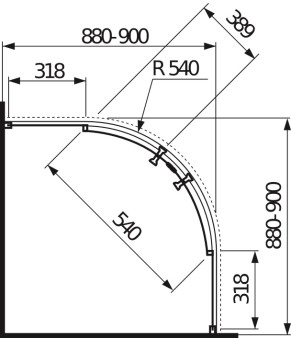 Душевая кабина Jika Jyra Plus 88см (2.5338.2.000.665.1)