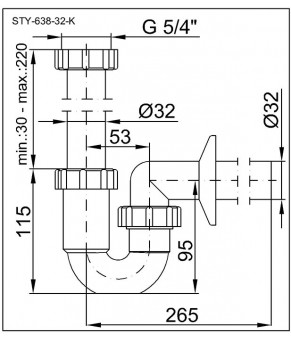 Сифон Styron STY-638-32-K