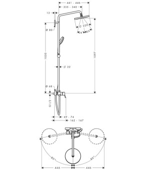 Душевая система Hansgrohe Croma 27222000