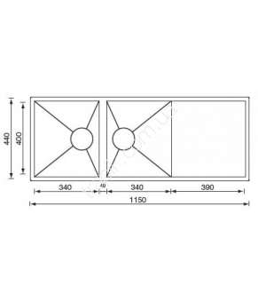 Мойка CM SPA Filoquadra Sottotop-undertop 12923