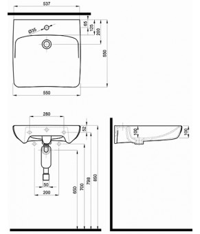 Умывальник Kolo Nova Pro M38155000