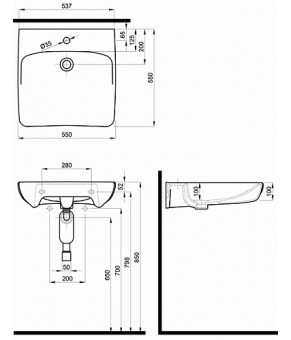 Умывальник Kolo Nova Pro M38455000