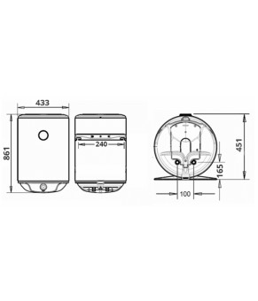 Водонагреватель бытовой электрический Atlantic OPRO Turbo VM 080 D400-2-B (2500W) 851190