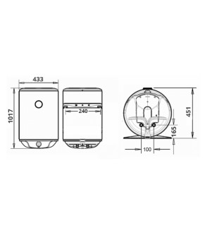 Водонагреватель бытовой электрический Atlantic OPRO Turbo VM 100 D400-2-B (2500W) 861233