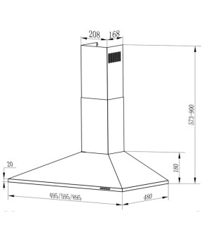 Вытяжка Interline UNNA WH A/60 PB/2/T