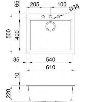 Мойка Elleci Q 110 on top white 96